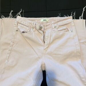 Just Black Denim Frayed Hem Jeans in Soft pink